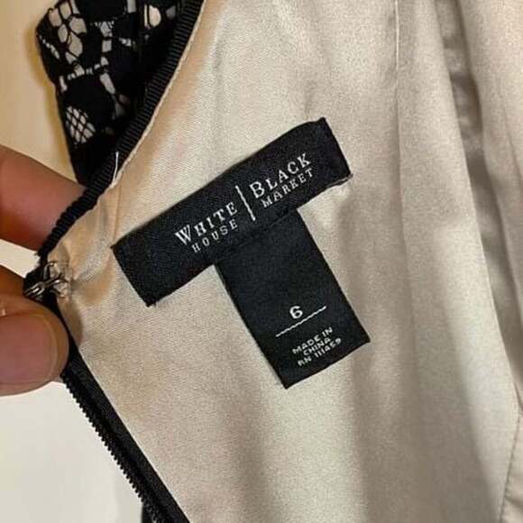 White House Black Market Velvet Lace Brocade Mini Dress Size 6 Fit & Flare - Picture 2 of 7